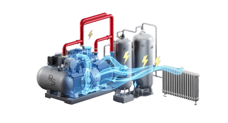 Système-de-récupération-de-chaleur-sur-un-compresseur-air