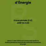 6 eme période CEE Décret n° 2025-1048